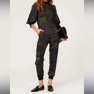 Veronica Beard‎ Avamere Patchwork Pants Green XS